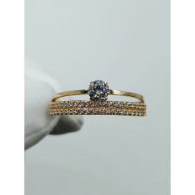 Каблучка із червоного золота з цирконієм